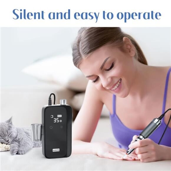 Nail Drill for Acrylic Nails Professional, 35000RPM Portable Nail File, Electric - Picture 5 of 7